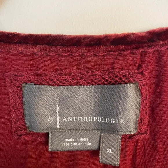 Anthropologie Somerset Velvet Maxi Dress in Deep Auburn Red Burgundy Women’s XL - Picture 6 of 7